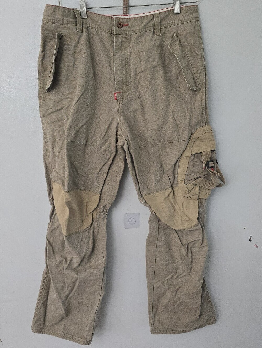 ECKO UNLTD Men's Cargo Utility Pants  36x 29 Cotton Beige Camping Y2K *read